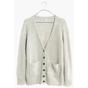 Madewell Gray cardigan 100% merino wool